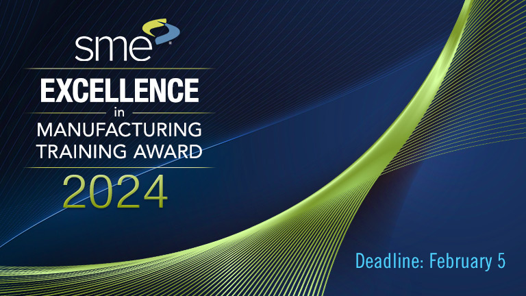Graphic for SME’s 2024 Excellence in Manufacturing Training Award